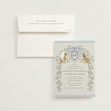 "Dog Crest" - Bridal Shower Invitations in Blueberry by Jackie Crawford - Invitation with Envelope