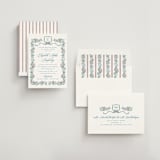 "Floral Frame Crest" - Bridal Shower Invitations in Peony by Erin German - Assembled