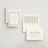 "Floral Frame Crest" - Bridal Shower Invitations in Grass by Erin German - Assembled