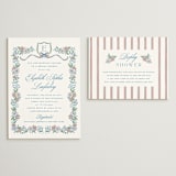 "Floral Frame Crest" - Bridal Shower Invitations in Peony by Erin German - Matching Enclosure Card