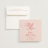 "Cheers to Love" - Bridal Shower Invitations in Scarlet by Cass Loh - Invitation with Envelope