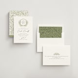 "Traditional Monogram" - Bridal Shower Invitations in Olive by Erin Deegan - Assembled