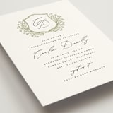 "Traditional Monogram" - Bridal Shower Invitations in Olive by Erin Deegan - Detail