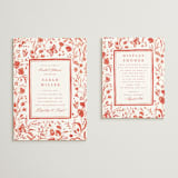"Romantic Fields" - Bridal Shower Invitations in Scarlet by Teju Reval - Matching Enclosure Card