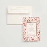 "Romantic Fields" - Bridal Shower Invitations in Scarlet by Teju Reval - Invitation with Envelope