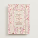 "Cottage Ribbons" - Bridal Shower Invitations in Strawberry by Elly - Front