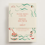 "Amore e Cibo" - Bridal Shower Invitations in Tomato by Cass Loh - Assembled with Belly Band