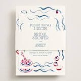"Amore e Cibo" - Bridal Shower Invitations in Azure by Cass Loh - Assembled with Belly Band