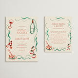 "Amore e Cibo" - Bridal Shower Invitations in Tomato by Cass Loh - Matching Enclosure Card
