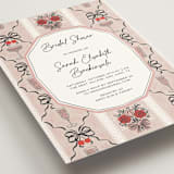 "Bridal Shower Wallpaper" - Bridal Shower Invitations in Pink Petals by Hanna Symonovych - Detail