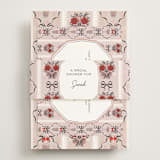 "Bridal Shower Wallpaper" - Bridal Shower Invitations in Pink Petals by Hanna Symonovych - Assembled with Belly Band