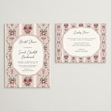 "Bridal Shower Wallpaper" - Bridal Shower Invitations in Pink Petals by Hanna Symonovych - Matching Enclosure Card