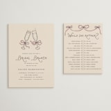 "Bubbly Brunch" - Bridal Shower Invitations in Rose by Pixel and Hank - Matching Enclosure Card