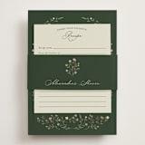 "Floral Greenery" - Bridal Shower Invitations in Juniper by Katherine Moynagh - Assembled with Belly Band