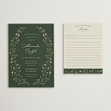 "Floral Greenery" - Bridal Shower Invitations in Juniper by Katherine Moynagh - Matching Enclosure Card