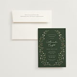 "Floral Greenery" - Bridal Shower Invitations in Juniper by Katherine Moynagh - Invitation with Envelope