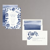 "Romantic garden" - Bridal Shower Invitations in Indigo by Yaling Hou Suzuki - Assembled