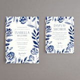 "Romantic garden" - Bridal Shower Invitations in Indigo by Yaling Hou Suzuki - Matching Enclosure Card