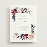 "Garden Stroll" - Bridal Shower Invitations in Burgundy by Creo Study - Front