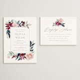 "Garden Stroll" - Bridal Shower Invitations in Burgundy by Creo Study - Matching Enclosure Card