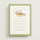 "Market" - Bridal Shower Invitations in Sage Leaf by Sarah Knight - Front