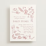 "Lanna" - Bridal Shower Invitations in Deep Rose by Pati Cascino - Front