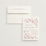 "Lanna" - Bridal Shower Invitations in Deep Rose by Pati Cascino - Invitation with Envelope