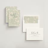 "Vintage Florals" - Bridal Shower Invitations in Celadon by Morgan Kendall - Assembled
