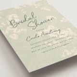 "Vintage Florals" - Bridal Shower Invitations in Celadon by Morgan Kendall - Detail