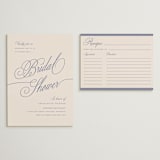 "Elegant Moon" - Bridal Shower Invitations in Luna Blue by Pixel and Hank - Matching Enclosure Card