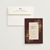"Susie" - Bridal Shower Invitations in Burgundy by Kate Ahn - Invitation with Envelope
