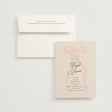 "Big Bow" - Bridal Shower Invitations in Blush by Baumbirdy - Invitation with Envelope