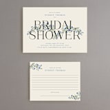 "Coneflower Garland" - Bridal Shower Invitations in Periwinkle by Kate Ahn - Matching Enclosure Card