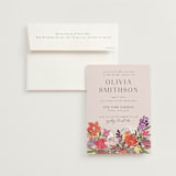 "Wildflower Garden" - Bridal Shower Invitations in Peony by Ashlee Townsend - Invitation with Envelope
