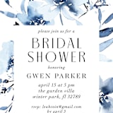 "Blu" - Bridal Shower Invitations in Sapphire by Petra Kern - Close-Up
