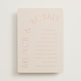 "Brunch & Bubbles" - Bridal Shower Invitations in Blush by Angela Thompson - Front