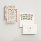 "Ribbon Stripe Holiday" - Bridal Shower Invitations in Eggnog by Chris Griffith - Assembled