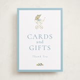 "Pram" - Baby Shower Party Signs in Sky by Sarah Knight - Front