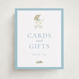 "Pram" - Baby Shower Party Signs in Sky by Sarah Knight - Front