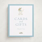 "Pram" - Baby Shower Party Signs in Sky by Sarah Knight - Front