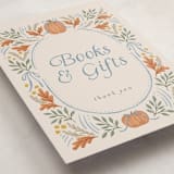 "Pumpkins + Bows" - Baby Shower Party Signs in Cornflower by Laura Hankins - Detail