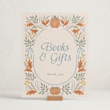 "Pumpkins + Bows" - Baby Shower Party Signs in Cornflower by Laura Hankins - In Use