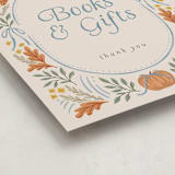 "Pumpkins + Bows" - Baby Shower Party Signs in Cornflower by Laura Hankins - Detail