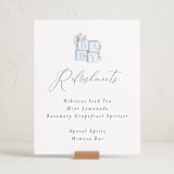 "Botanical Blocks" - Baby Shower Bar Signs in Baby Blue by Itsy Belle Studio - In Use