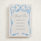 "Vintage Bow" - Baby Shower Bar Signs in Baby Blues by Lehan Veenker - Front