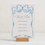 "Vintage Bow" - Baby Shower Bar Signs in Baby Blues by Lehan Veenker - In Use