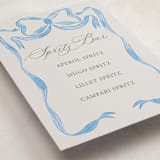 "Vintage Bow" - Baby Shower Bar Signs in Baby Blues by Lehan Veenker - Detail