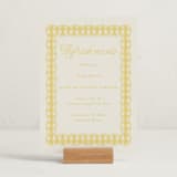 "Scalloped Gingham" - Baby Shower Bar Signs in Lemonade by Brianne Larsen - In Use