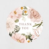 "Floral Wisp" - Bridal Shower Favor Stickers in Rose by Susan Moyal - Front