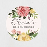 "Flowers & Greens" - Bridal Shower Favor Stickers in Blush by Susan Moyal - Front